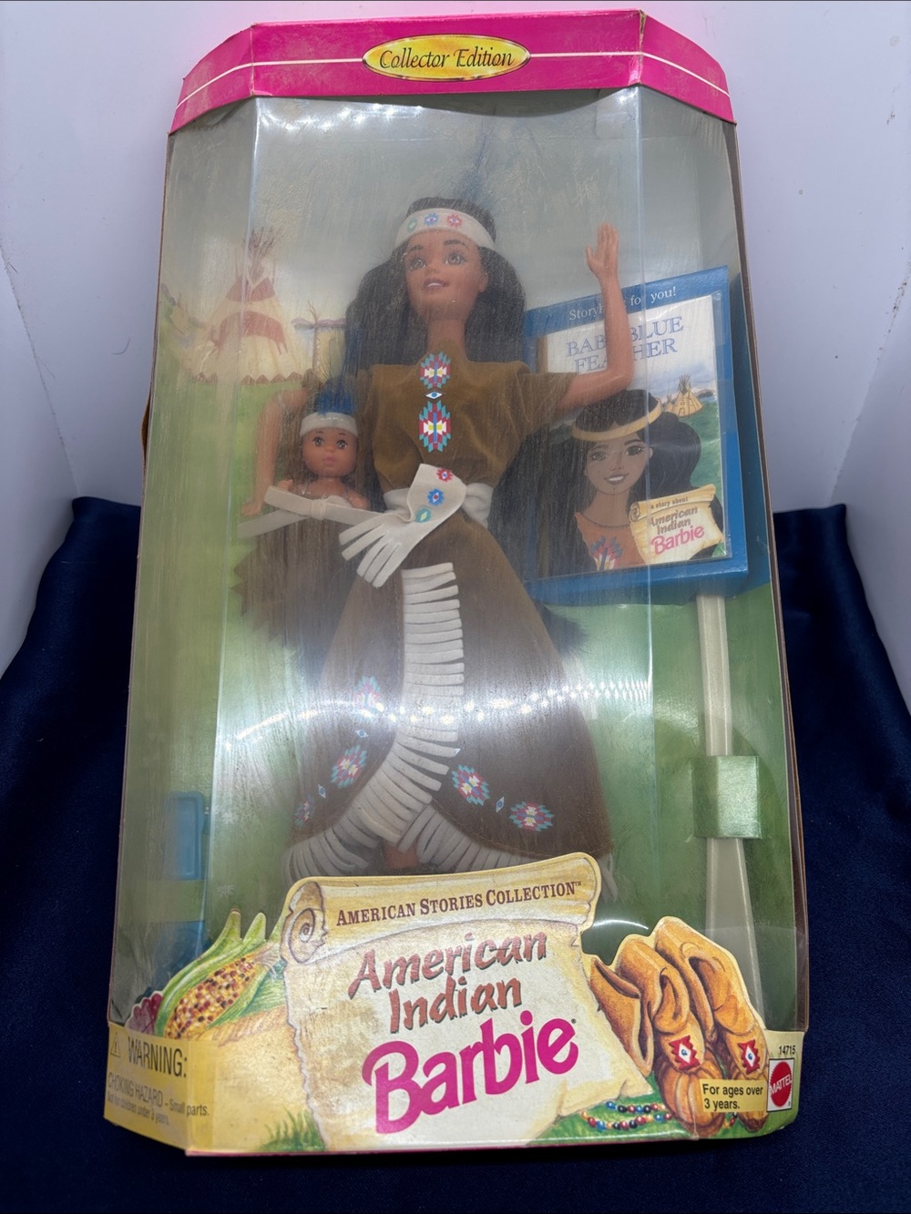 1995 vintage American Indian Barbie with Baby Blue Feather